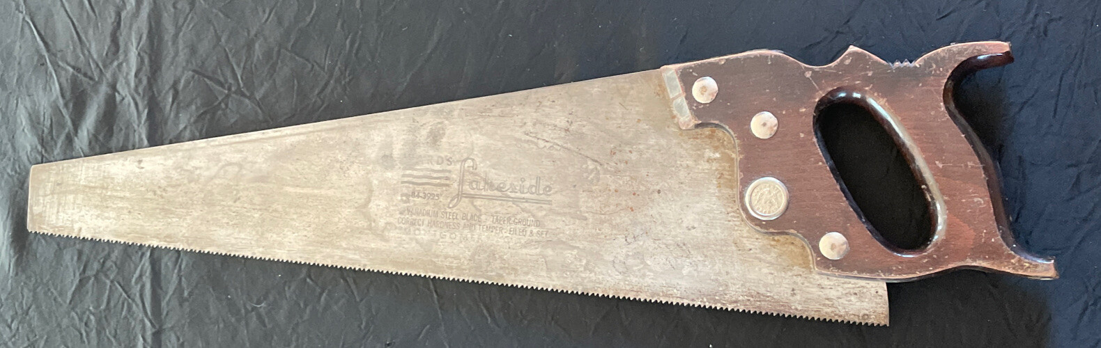 Vintage Wards Lakeside Hand Saw 84-3935 USA 20″ 10 pt. Warranted Superior