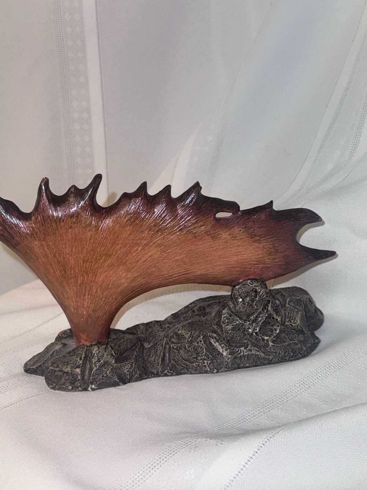 Painted Resin Bald Eagle Figurine 3D Effect on Rock Base 9in x 4.5in