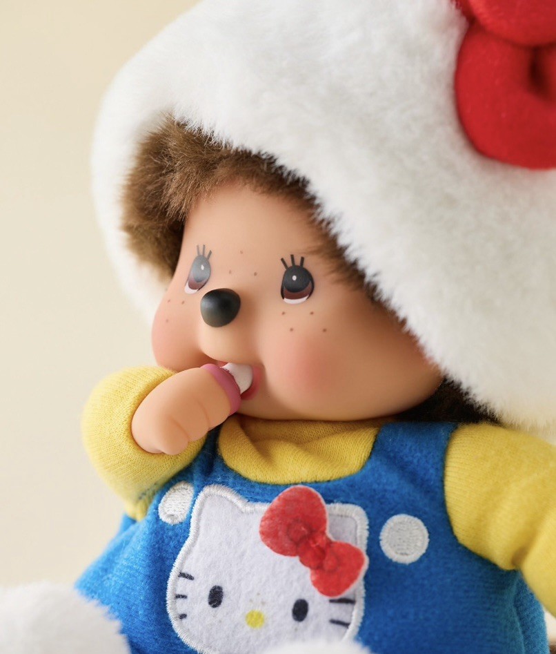 Sekiguchi Hello Kitty x Monchichi Plush- Sanrio Collaboration Limited Edition