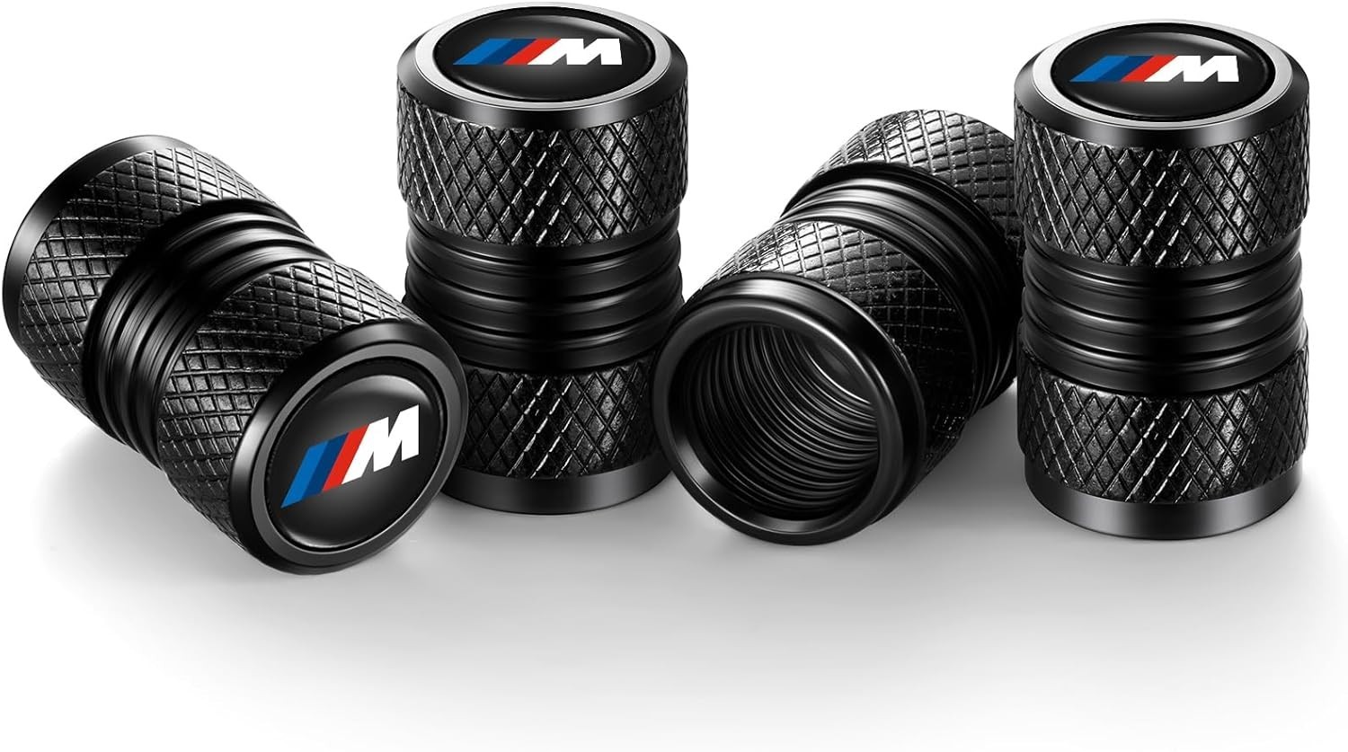 4PCS Tire Valve Stem Caps for Compatible BMW M Series Black Universal Air Covers
