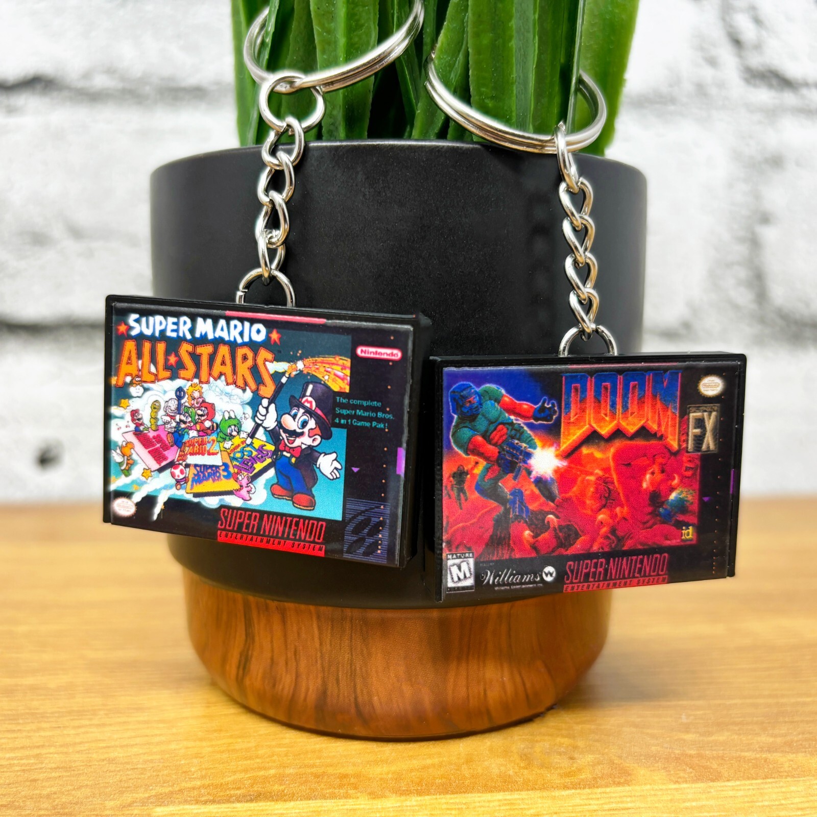 Mini SNES Game Case Keychains, Miniature Nintendo Cover Art, Retro Gamer Gift