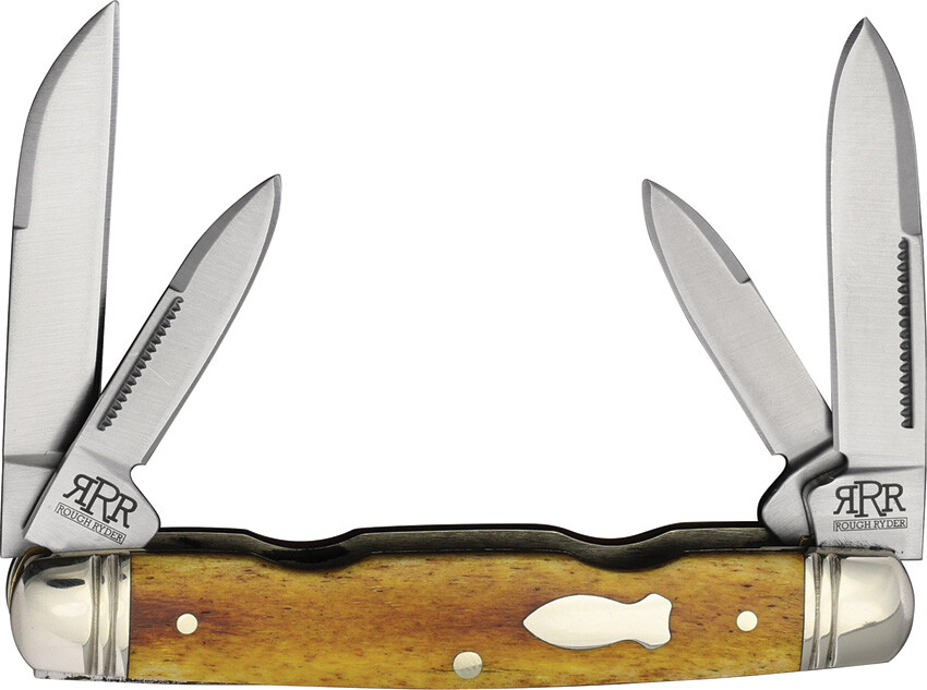 Rough Ryder Reserve Congress Brown Smooth Folding D2 Steel Pocket Knife 051