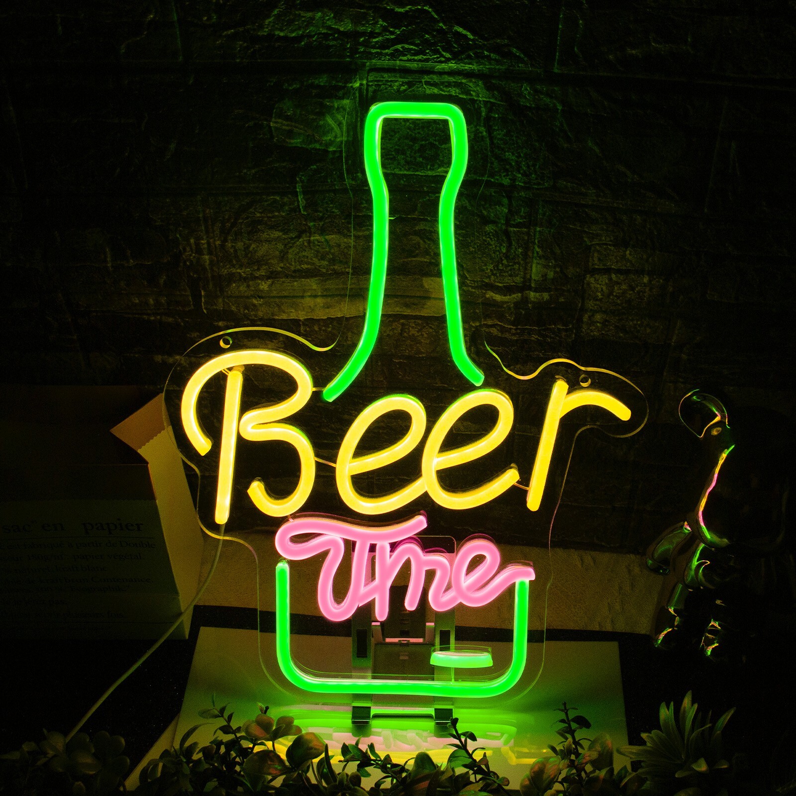 Dimmable Beer Themed Neon Sign – LED Bar Light for Man Cave Home Club Wall Decor
