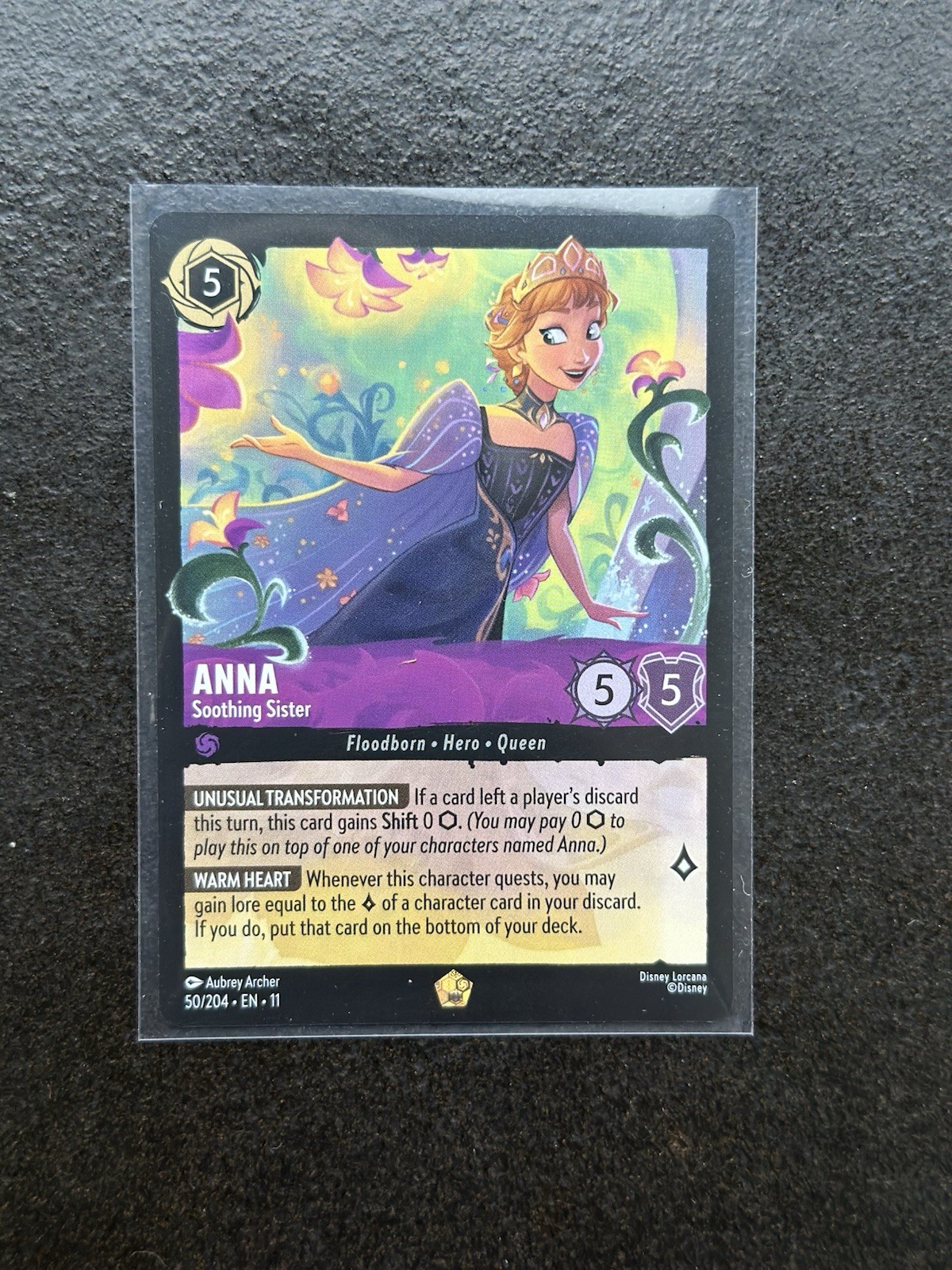 Disney Lorcana Winterspell Legendary Cold Foil Anna – Soothing Sister 50/204