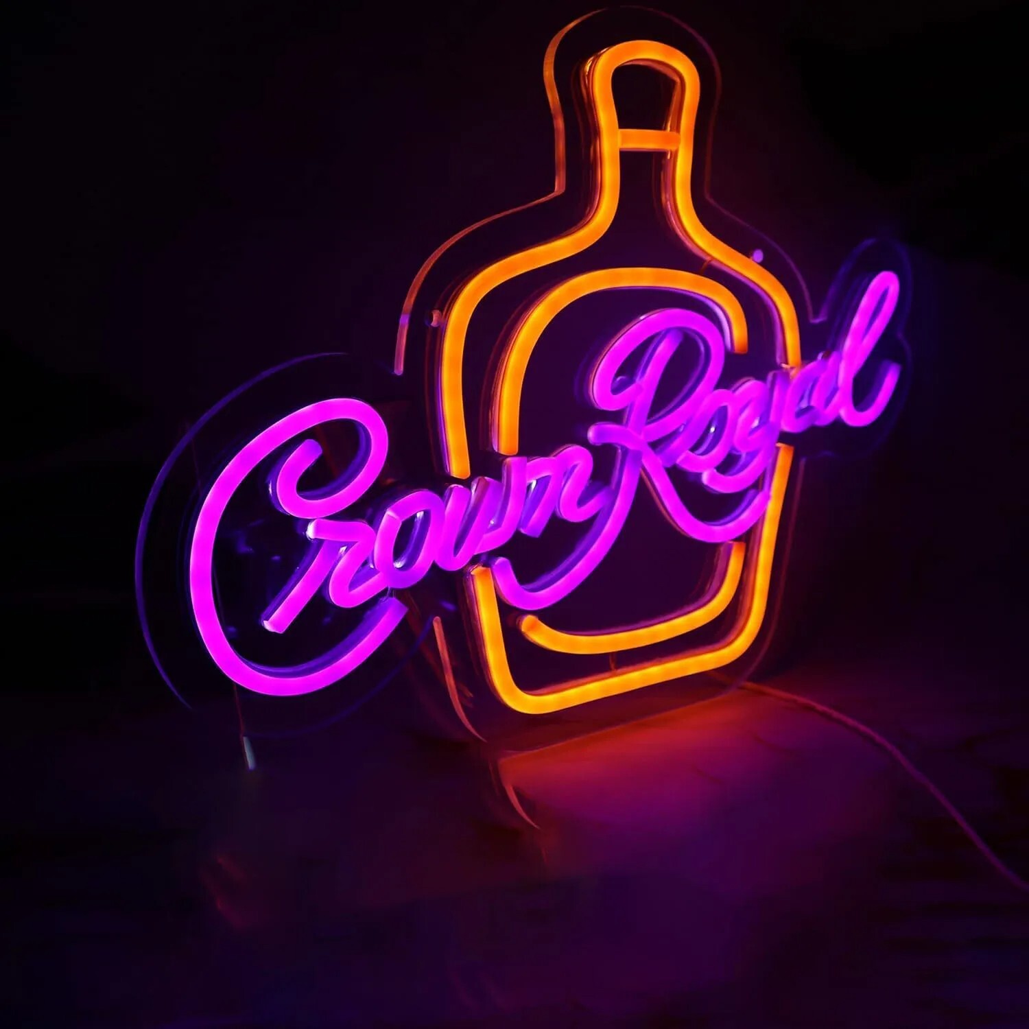 Crown Neon Sign for Bar Wall Decor, Royal Beer Lights Signs Whiskey LED Sign