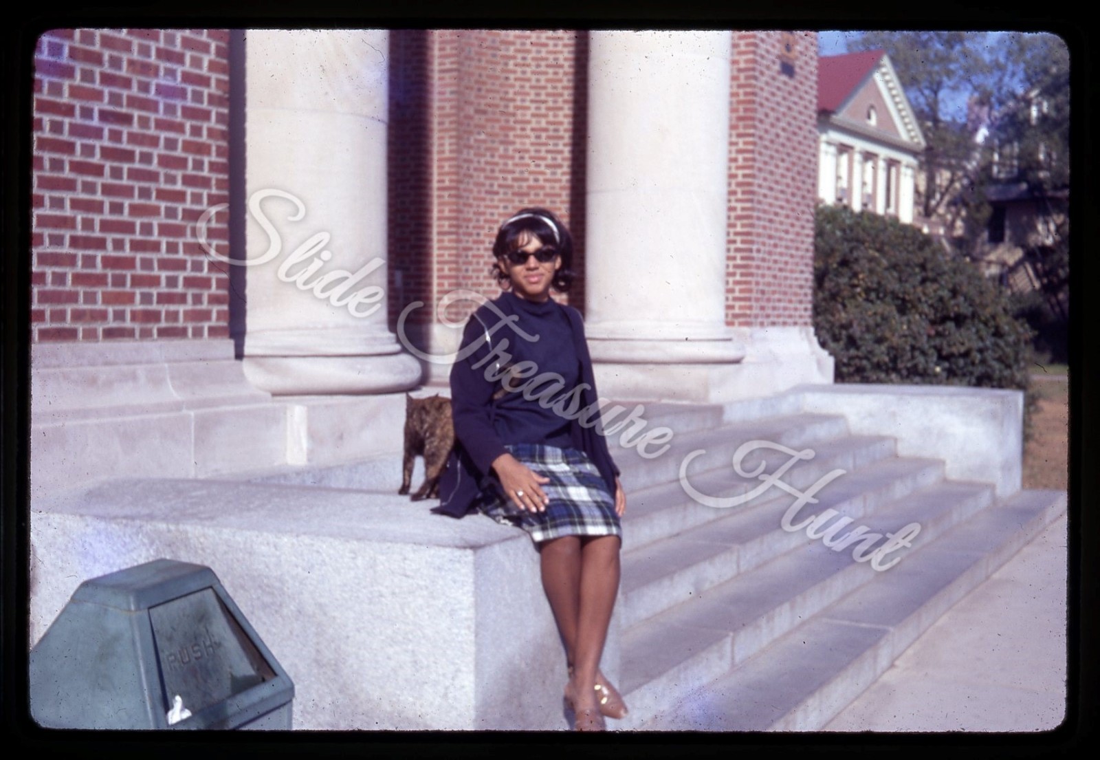 Pretty Woman African American College Fashion 35mm Slide 1960s Kodachrome