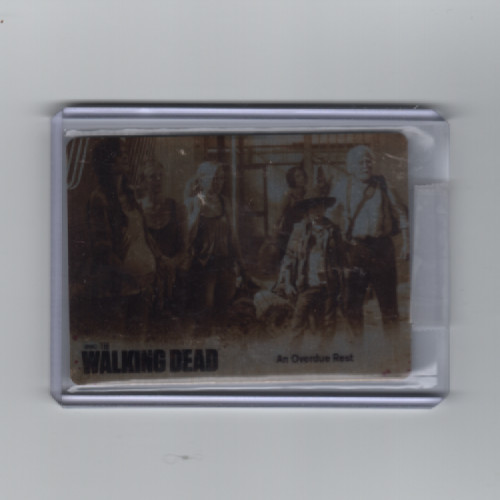WALKING DEAD SEASON 3 PT 1 GOLD METAL CARD #20 “AN OVERDUE REST” /3!