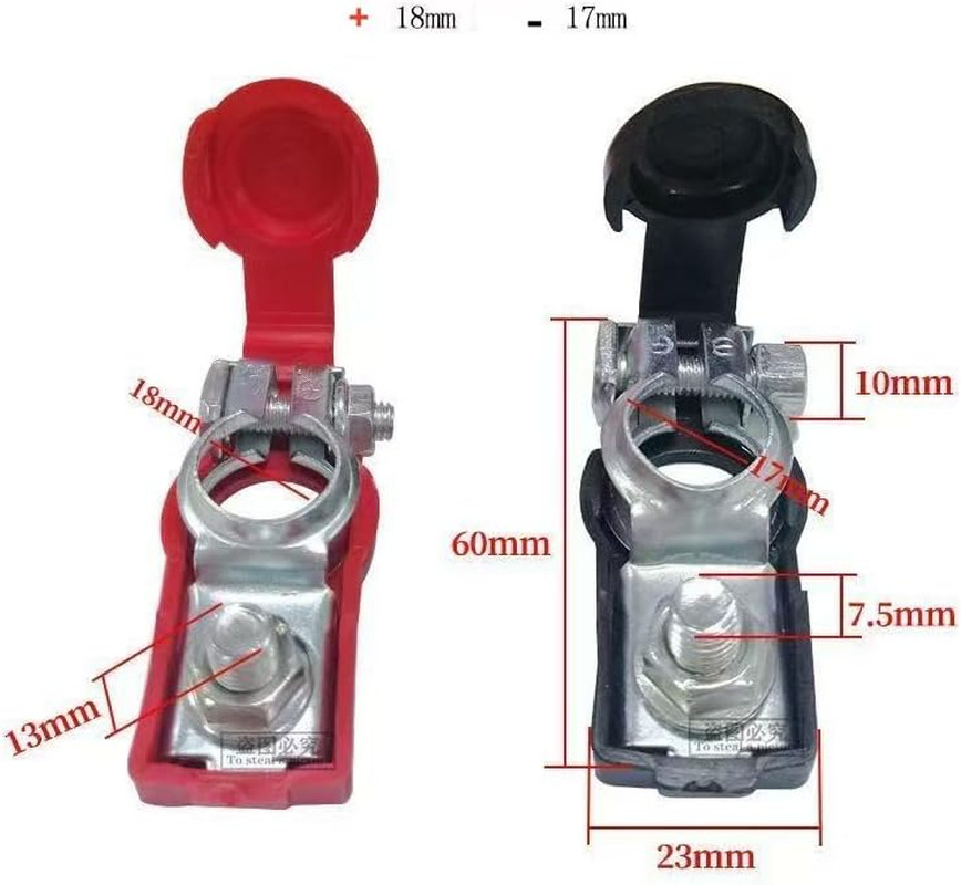 Universal Negative & Positive Battery Cable Terminals – Automotive Terminal Clam