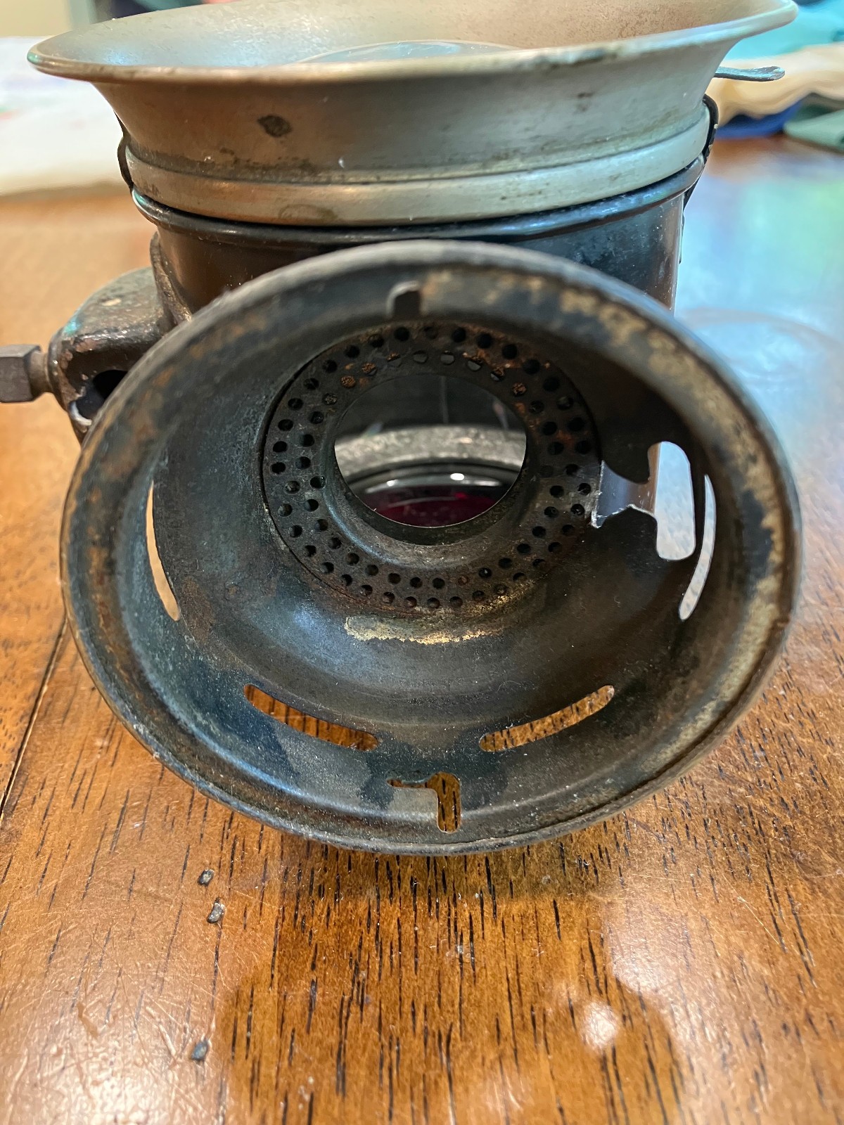1914 Dietz Eureka Red Light Carriage Lantern Kerosene Oil Lamp
