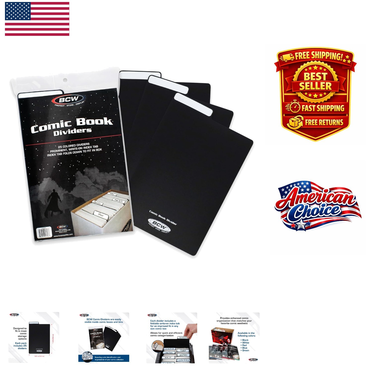 Acid-Free Comic Dividers – 25 Pack for Efficient Comic Storage Solutions