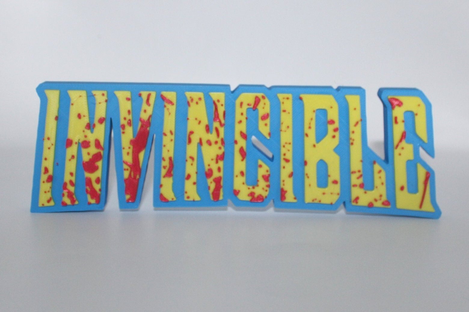 Invincible Jumbo 10.5in w/blood 3D printed Logo Sign Wall Desk Shelf Art