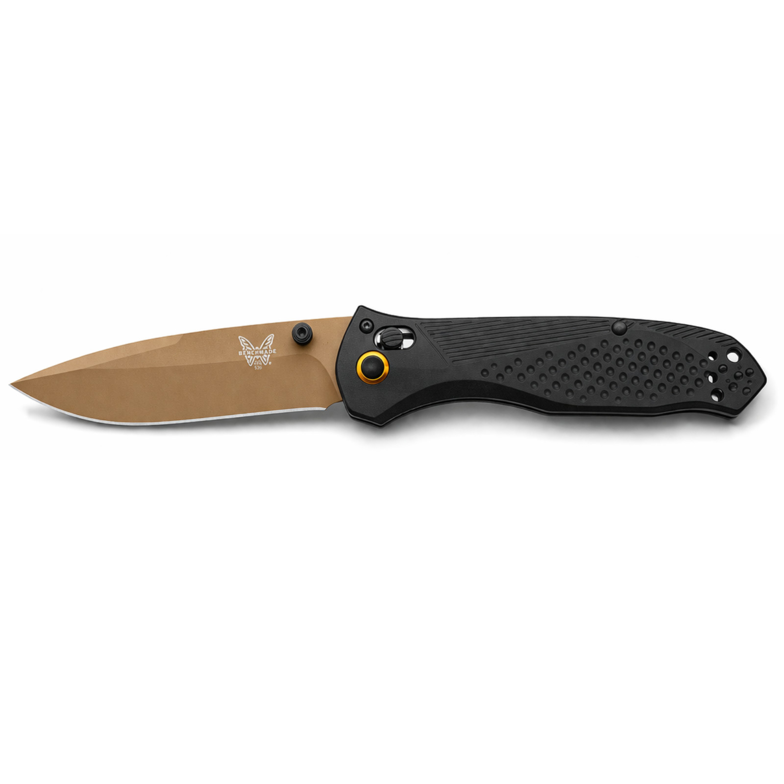 Benchmade 710 Folding Pocket Knife Black Handle Bronze Blade EDC
