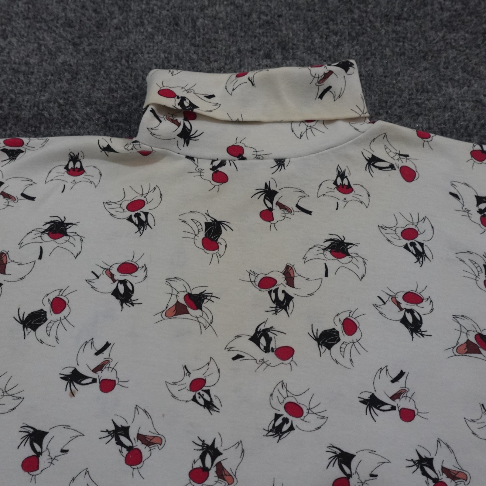 Vintage Looney Tunes Shirt M Warner Sylvester Cat 1993 All Over Print 90s 0687