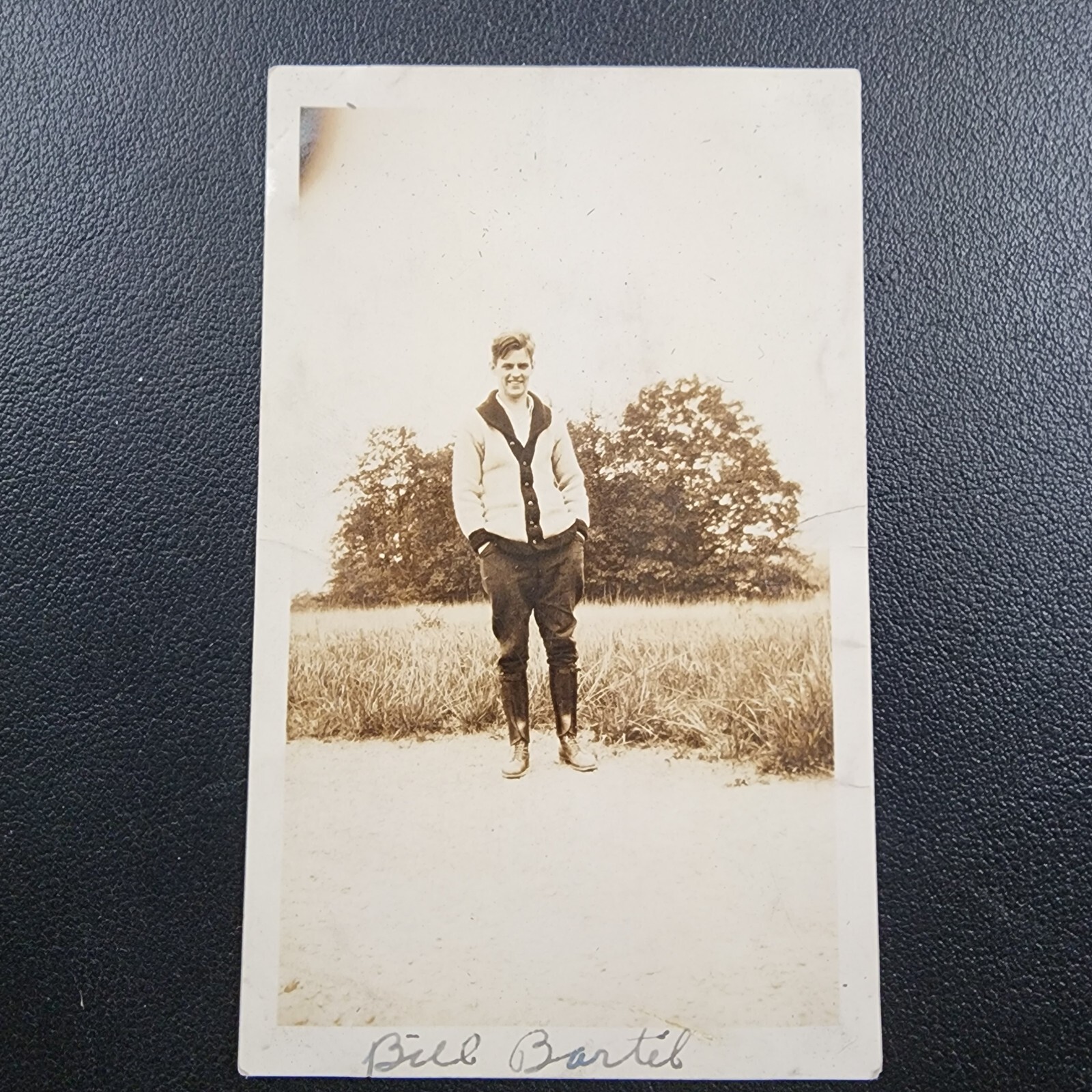 Late 1920s B&W Snapshot Photo, Named Young Man