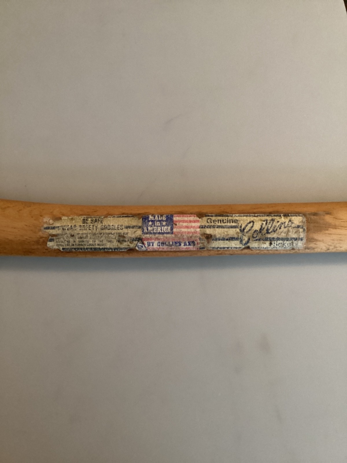 COLLINS SINGLE BIT AXE AND HANDLE 3lbs 4oz TOTAL WEIGHT, 26 7/8” TOTAL LENGTH