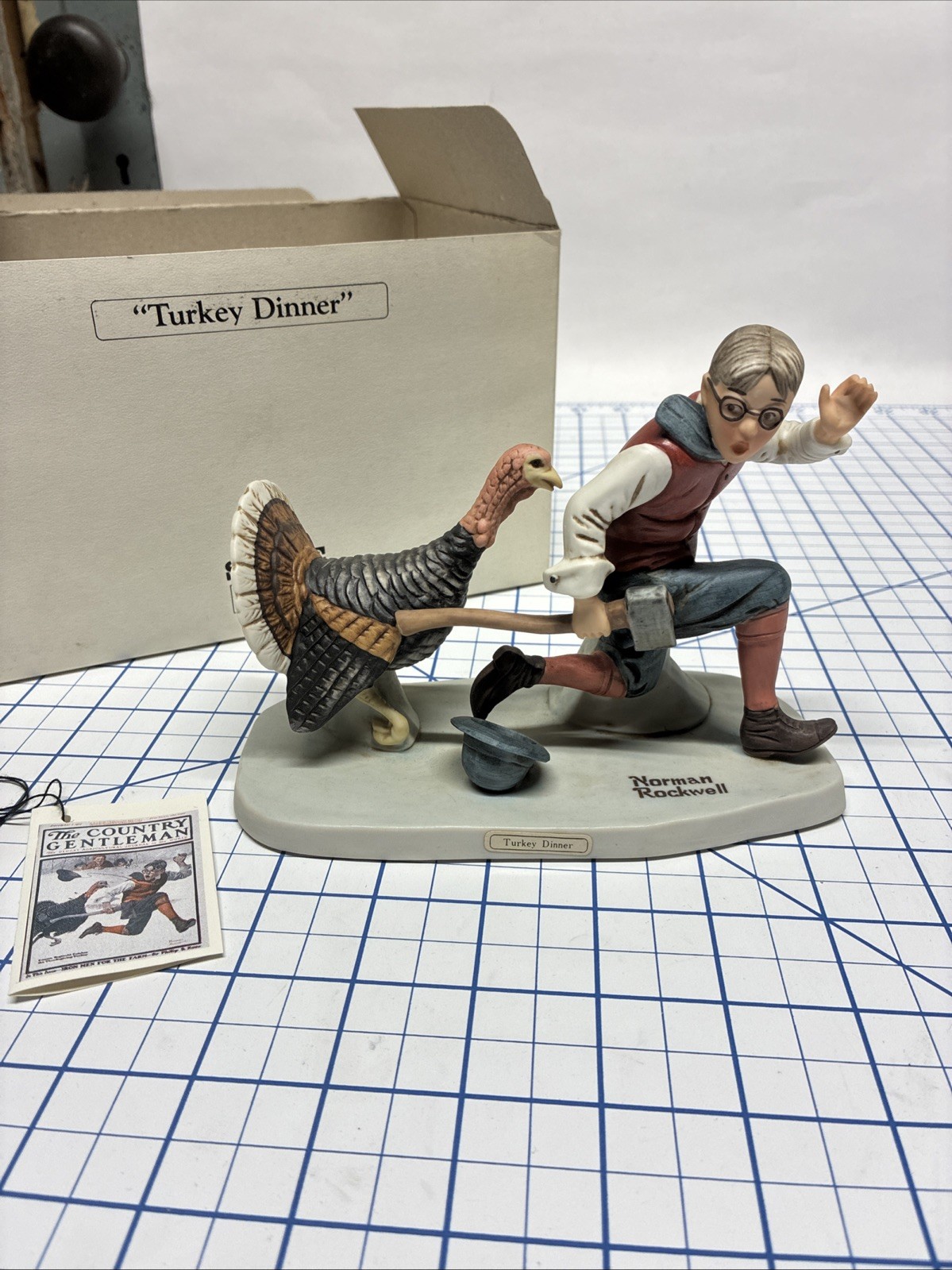 Norman Rockwell Turkey Dinner Figurine 1982 Great Condition!