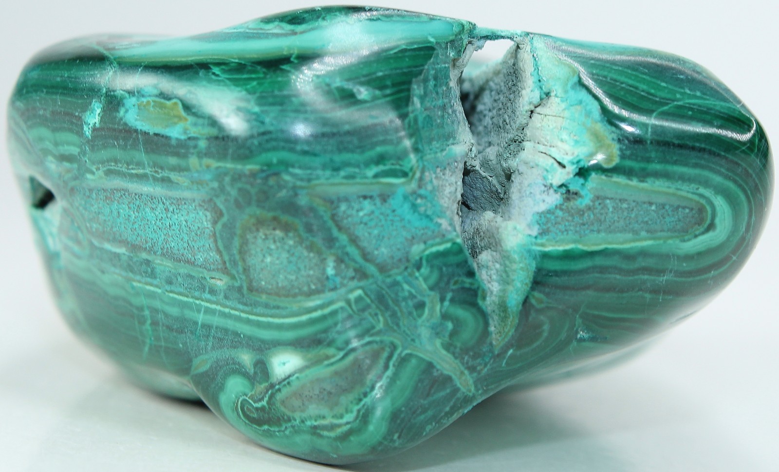 Peruvian Malachite & Chrysocolla Freeform / 3.27″ (83mm) / 8.8oz (249.47gr) 4188