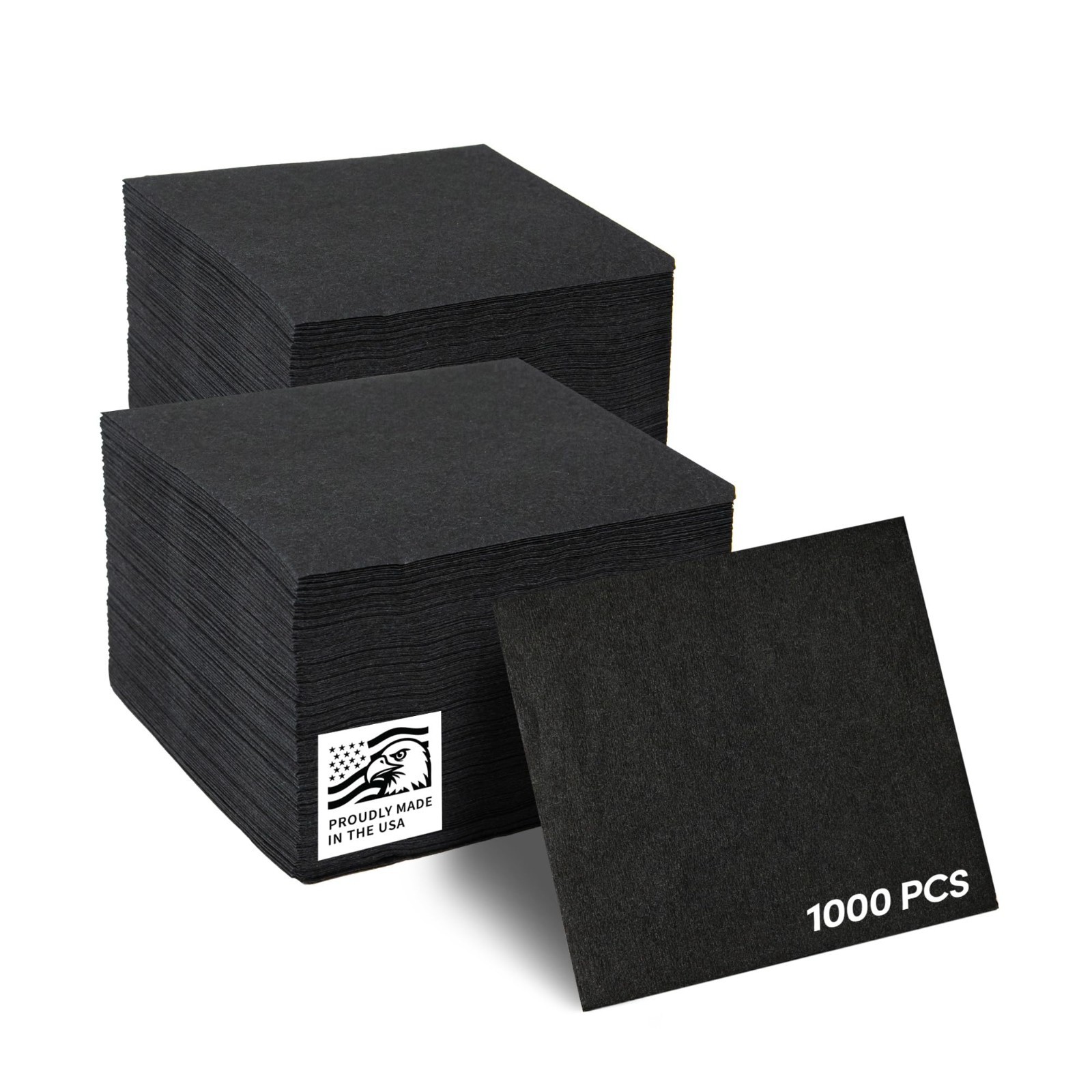 Sierra Touch 1,000 Count, 2-Ply Black Beverage Napkins, 4.7.5″ x 4.75″, USA