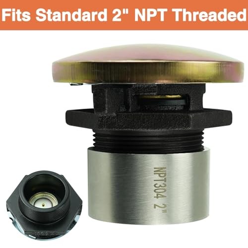 Transfer Tank Vented Cap with Iron Base Kit Diesel Fuel Tank Cap with 2″ NPT