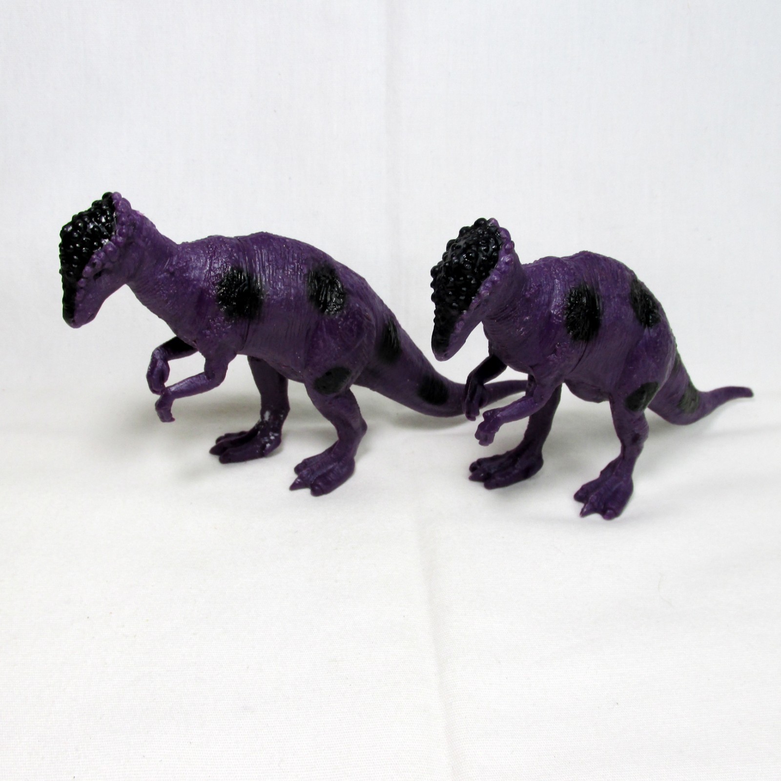 Lot of (2) 3.5″ x 5.5″ Dinosaur Action Figures Pachycephalosaurus Purple Black