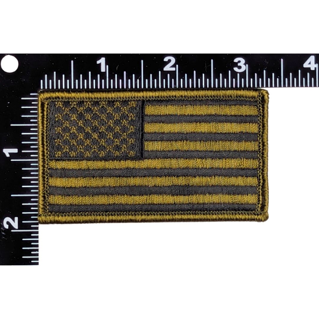 American Flag Patch – Subdued Olive Drab OD Green – Hook Fastener Tactical Patch