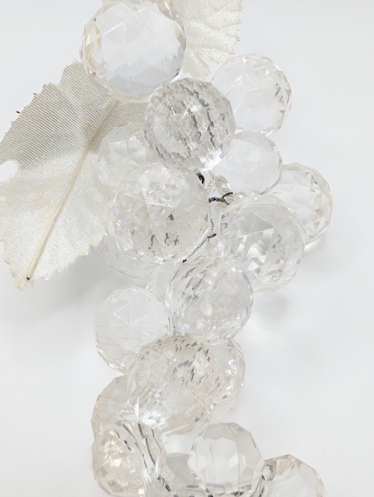 Vintage Clear Acrylic Faceted Grape Cluster Set Of 2 Decorative Home Decor