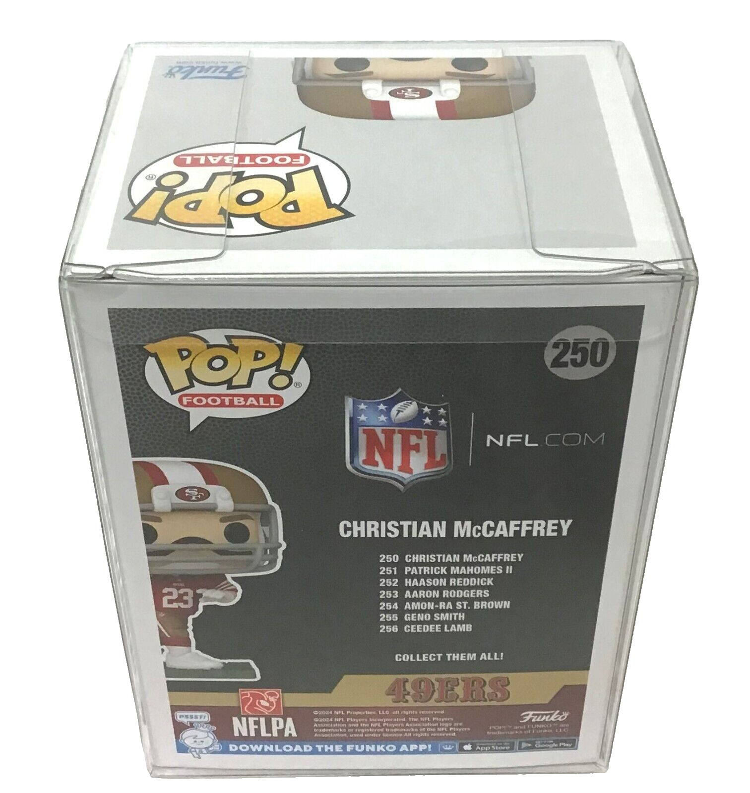 Funko Pop! NFL Football San Francisco 49ERS Christian McCaffrey #250 w/Protector