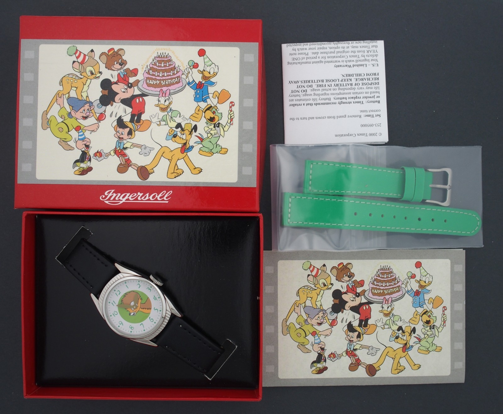 Bambi Timex Ingersoll Disney Birthday Series Character Watch w/ Box READ