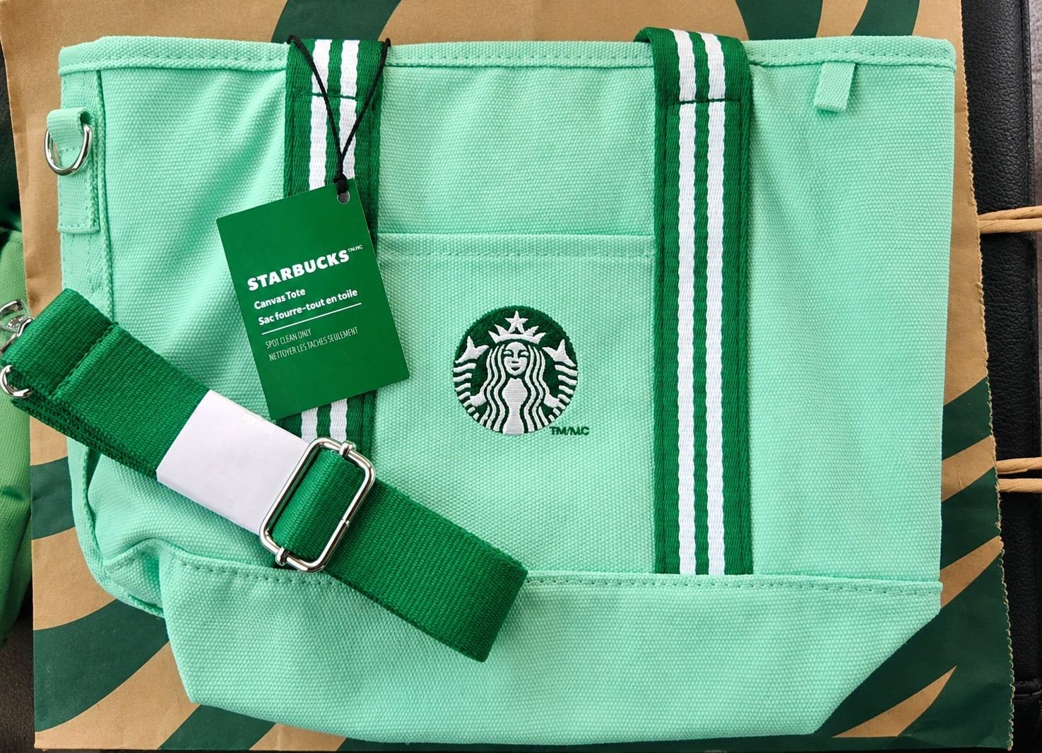 NEW Starbucks Road Trip Canvas Tote Bag Mint Green With Strap 2026🔥Limited