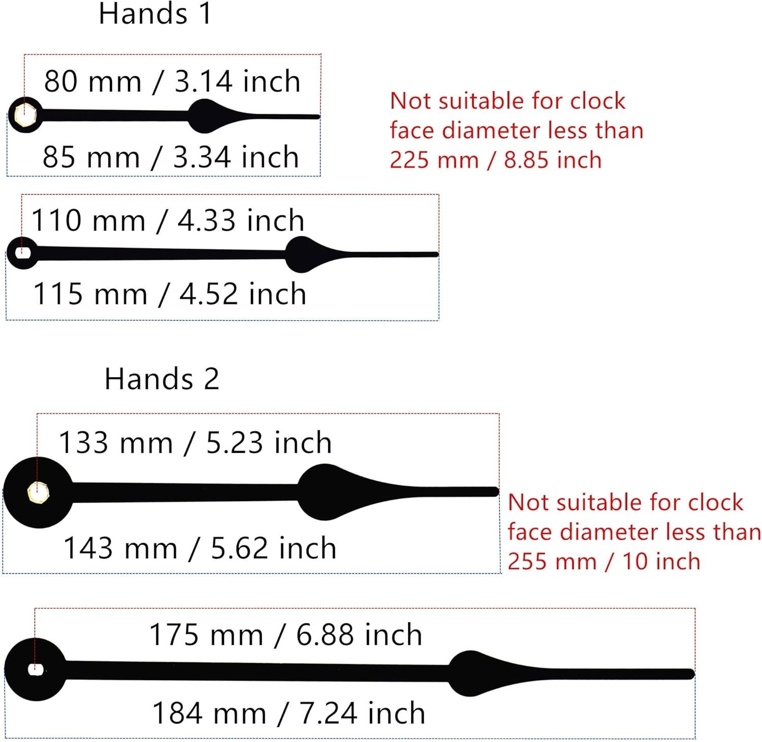 Wall Mount Quartz Clock Movement DIY Kit – Includes Hands and Hook Accessories