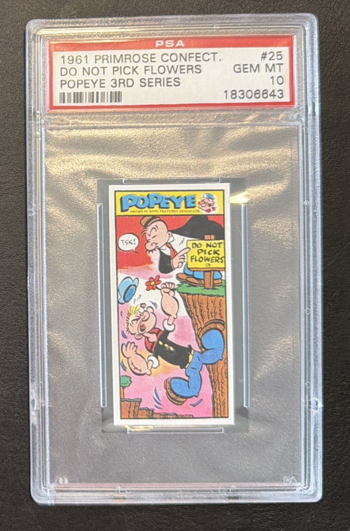 1961 Primrose #25 Popeye Do Not Pick The Flowers 3rd Series PSA 10 Gem Mint