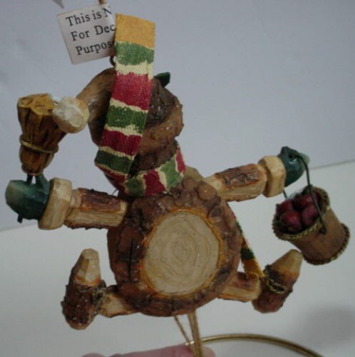 Pull String Christmas Ornament Rustic Wood Slice