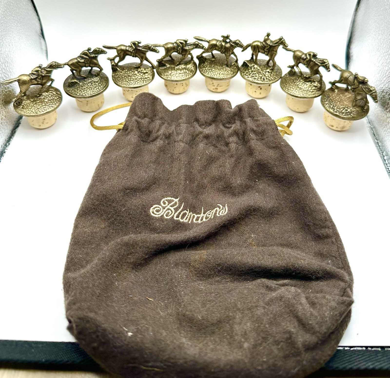 Blanton’s Bourbon Whiskey Bottle Stopper Set – 8 With Bag L, B, S, O, A, T, N, N