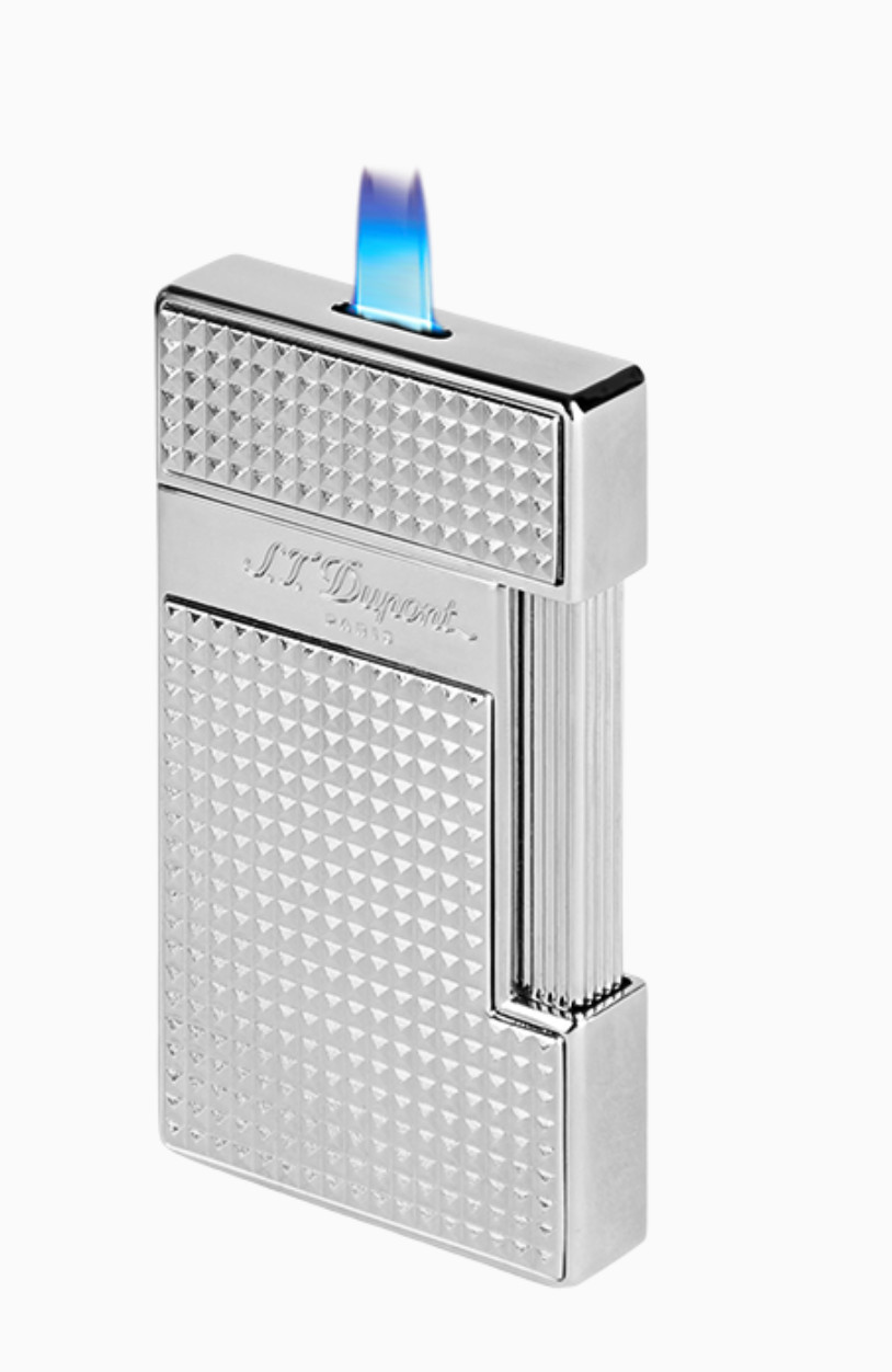 S.T. Dupont Slimmy Diamond Head Chrome Lighter, 028010, 28010, New In Box