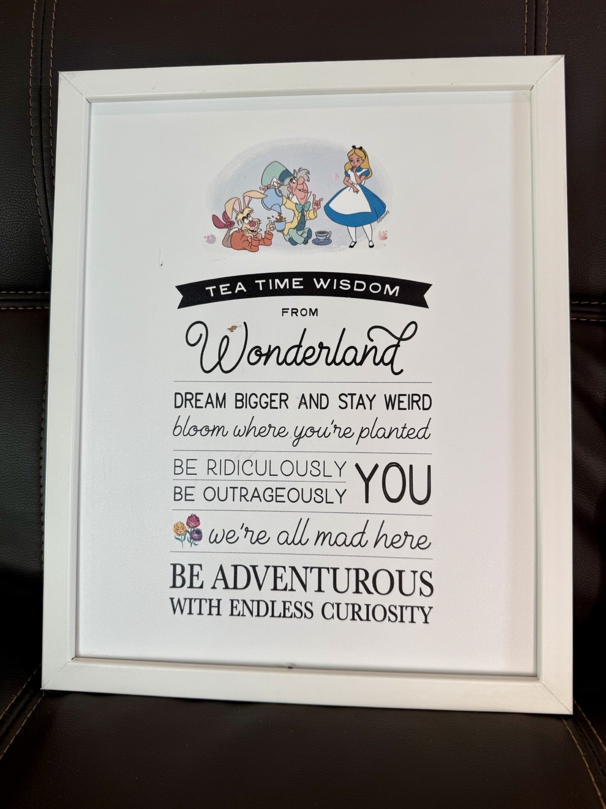 Disney Alice in Wonderland Tea Time Wisdom Framed Wall Decor – Charming