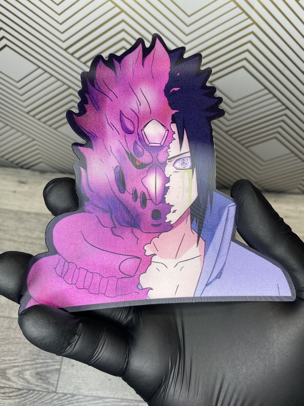 Naruto Shippuden Sasuke Uchiha 3D Lenticular Motion Car Sticker Decal Peeker