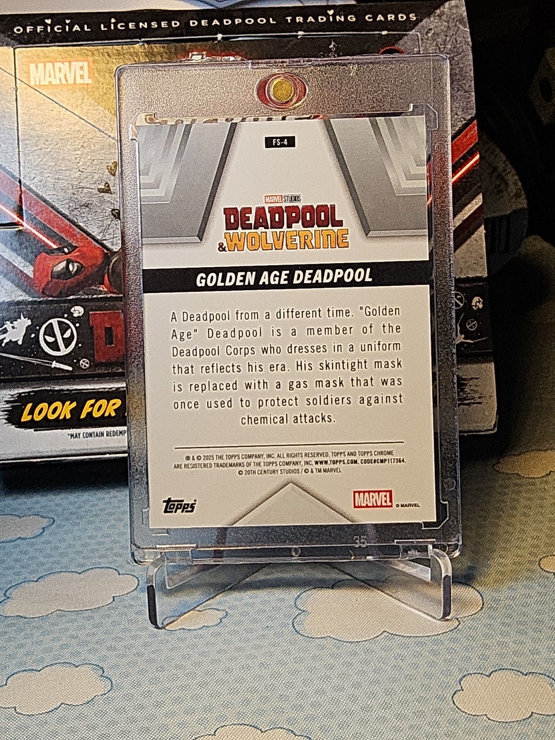2025 Topps Chrome Deadpool Red Refractor /5 Golden Age Deadpool FS-4