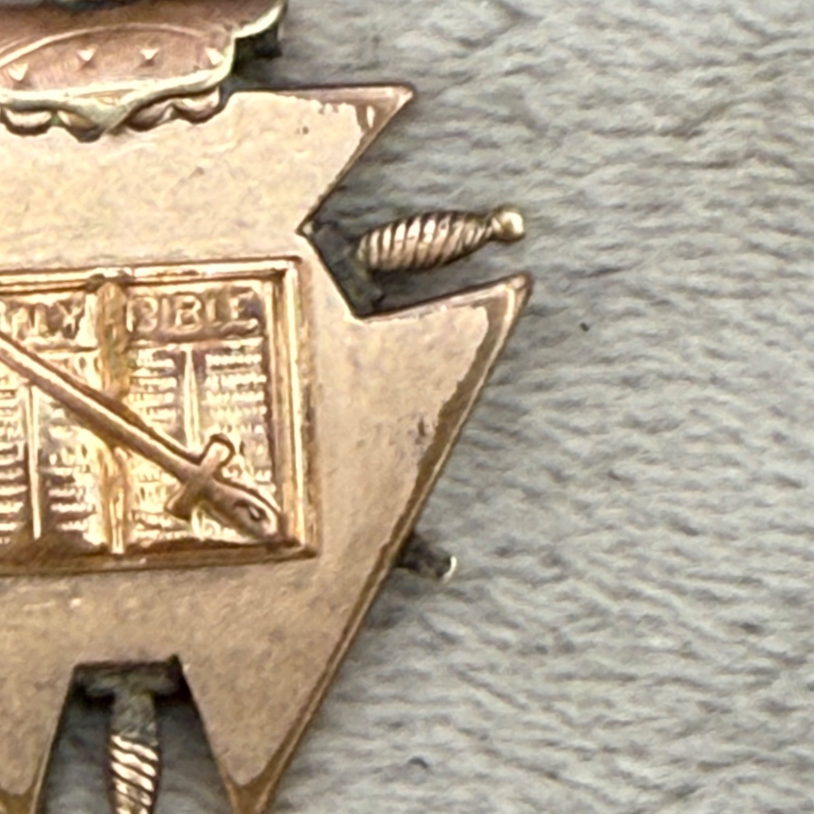 Vintage Knights of Pythias Pocket Watch Fob Pendant Masonic Gold Tone Enamel