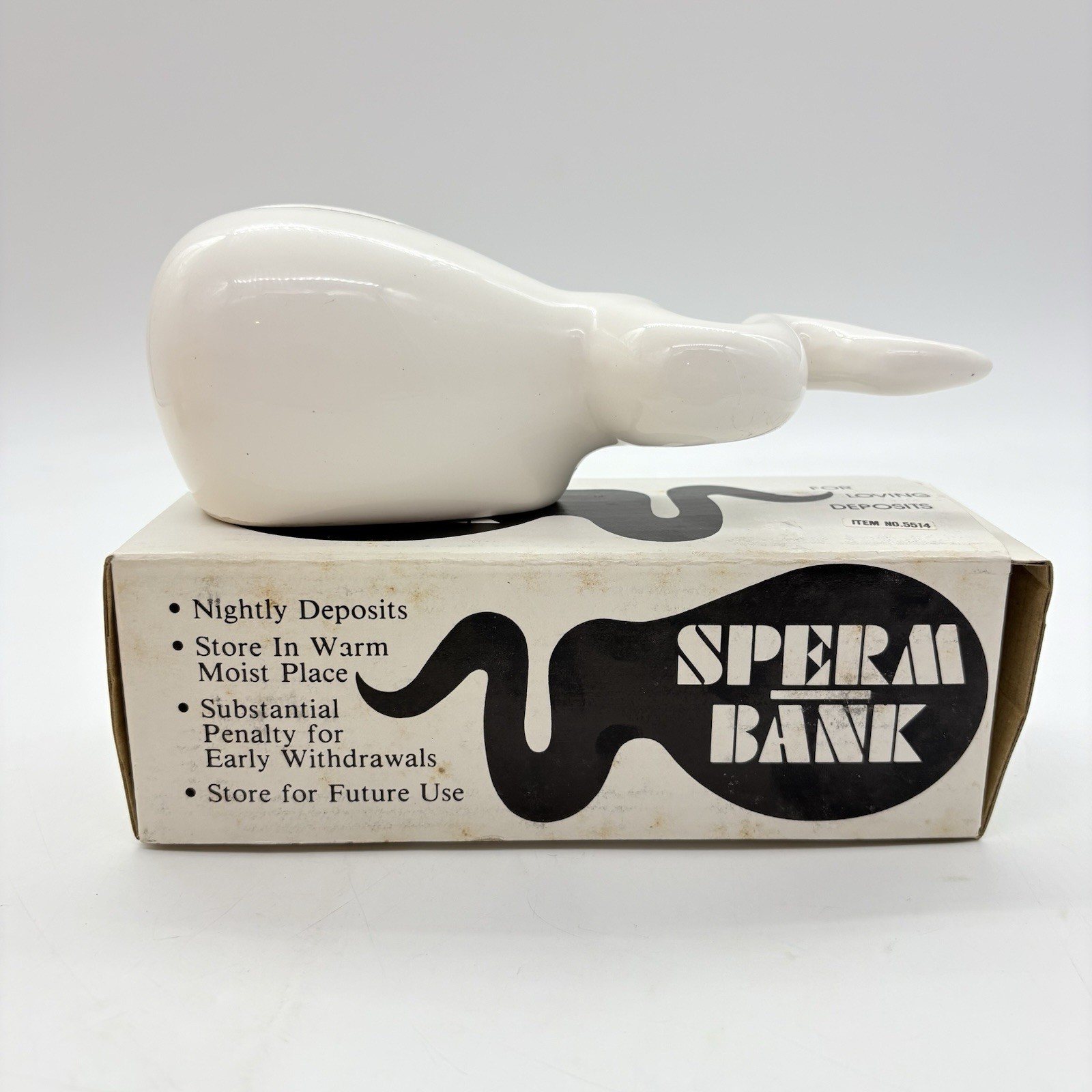 Sperm Bank Coin Bank Adult Humor Sex Gag Gift Vtg Ceramic Funny Novelty Joke