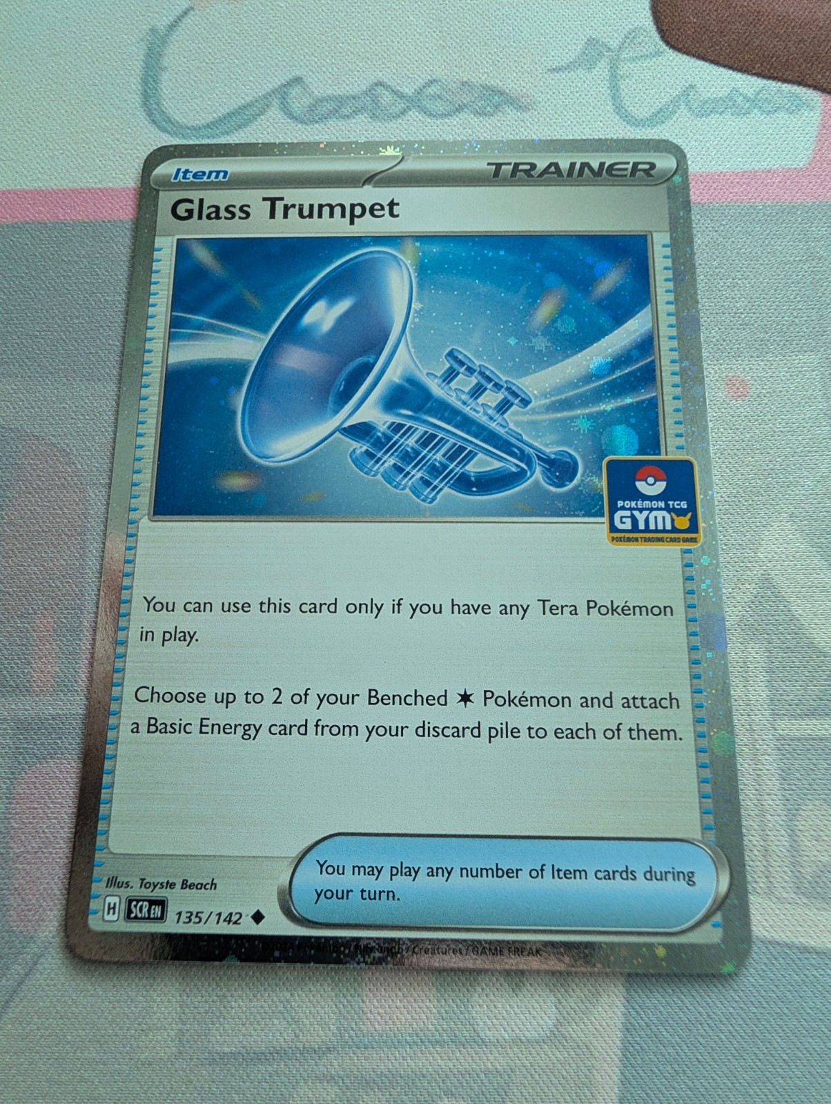 Pokemon TCG | Glass Trumpet Cosmos TCG Gym Stamp | EN [US Seller]