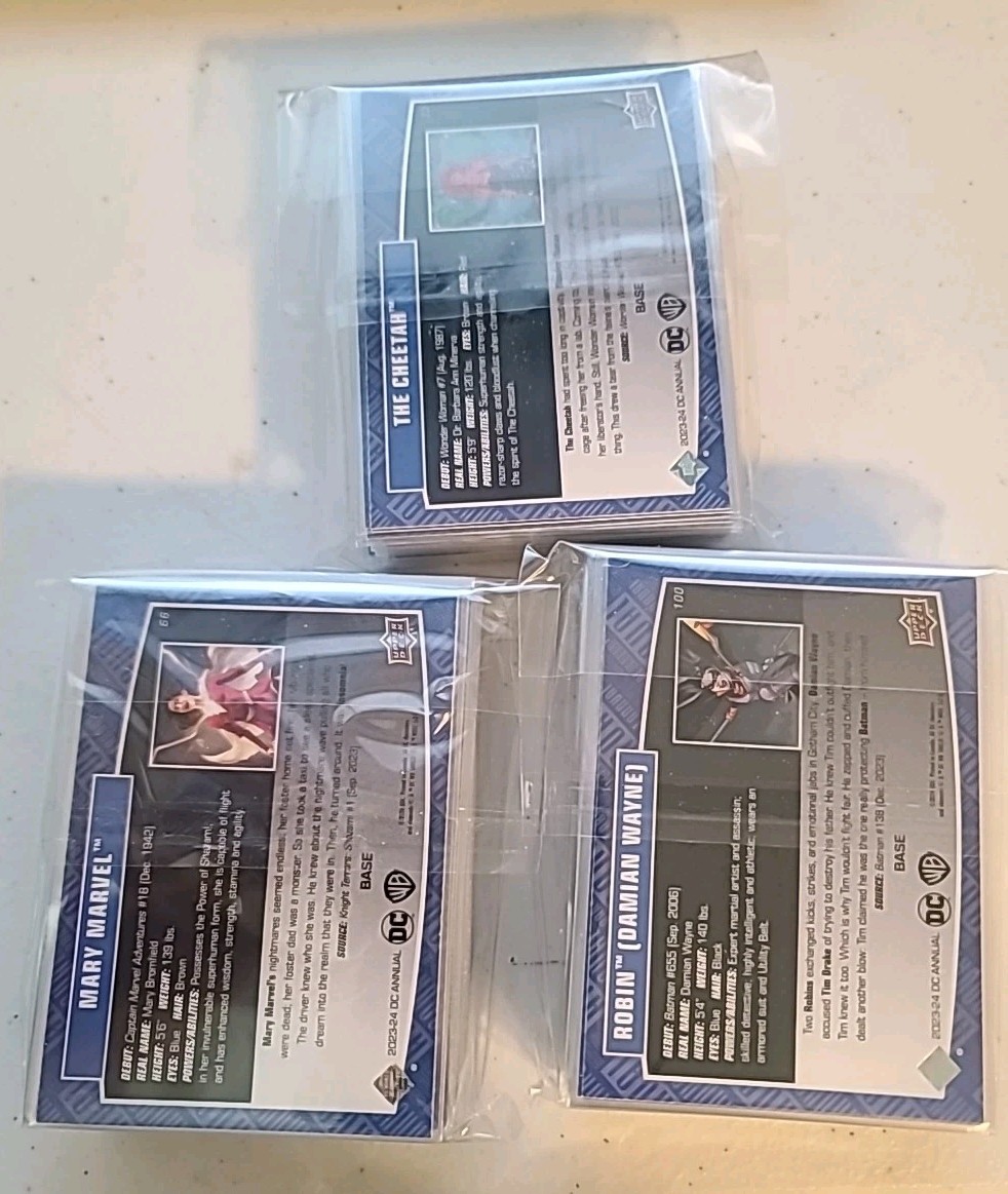 2024-25 Upper Deck DC Annual Complete Base Set 1-100 SLEEVED NRMINT TO MINT