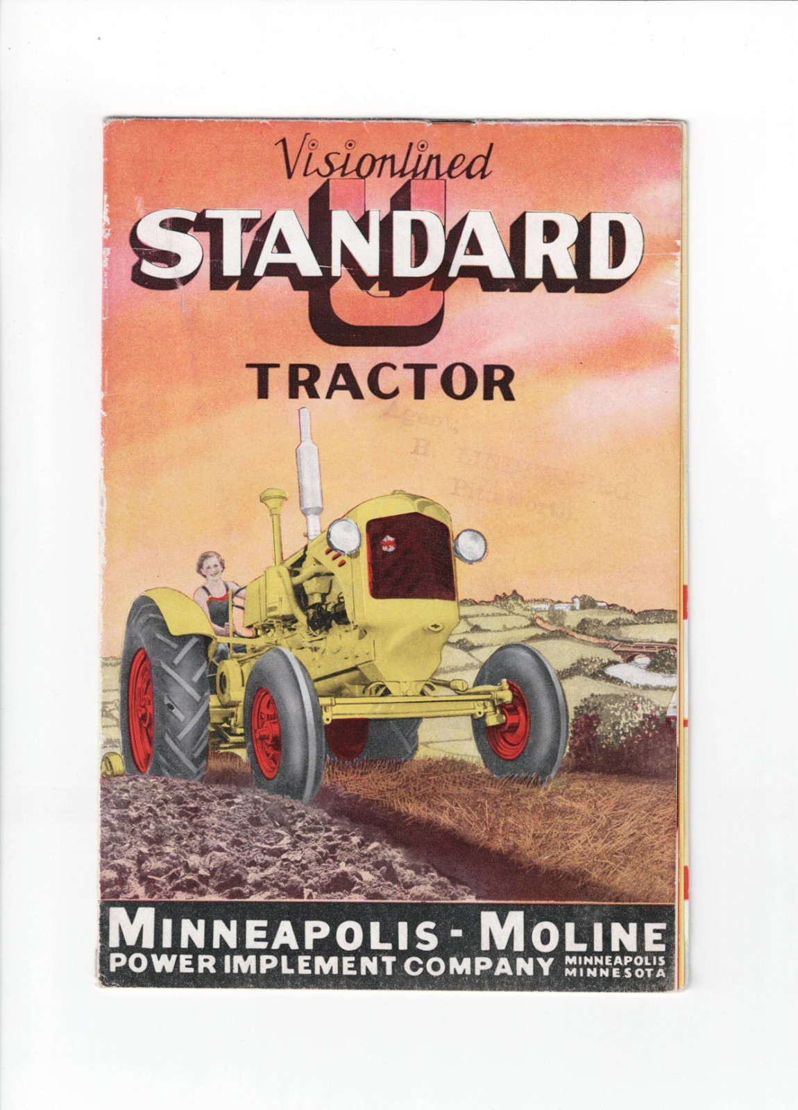 MINNEAPOLIS-MOLINE VISIONLINED “U” STANDARD TRACTOR 12 PAGE BROCHURE 1939