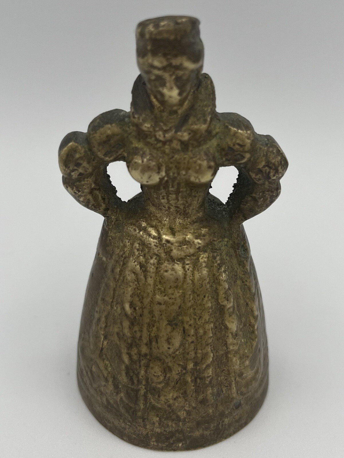 Mary Queen of Scots Vintage Solid Brass Bell Lady Legs Clapper 3” Tall