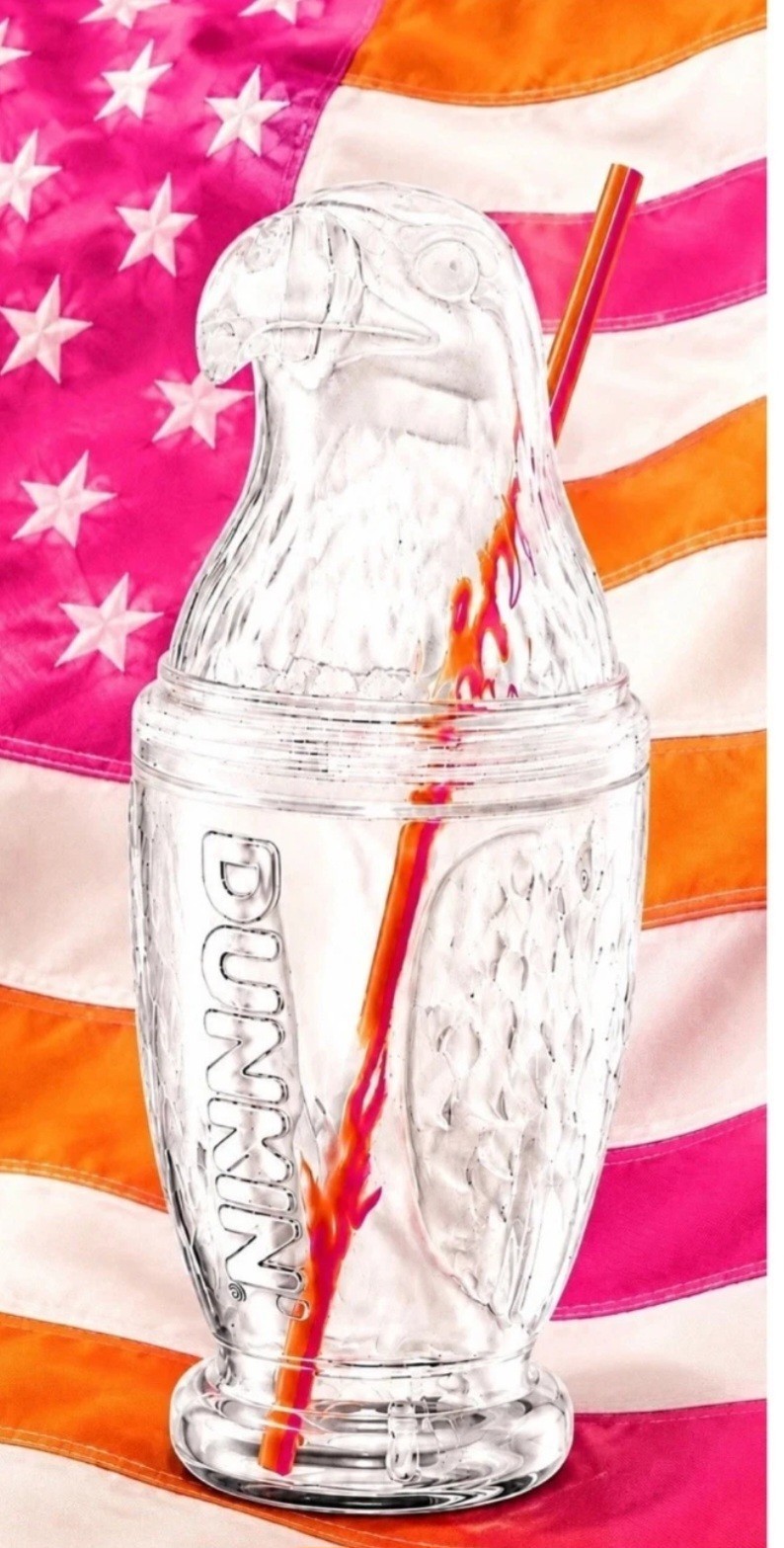 Dunkin’ Donuts Clear Plastic Eagle Cup July 4th LIMITED EDITION🦅🧡