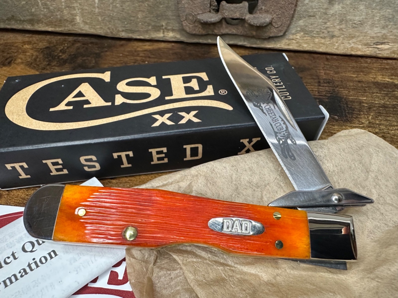 Case XX knife 2026 fathers day DAD Cheetah Cub Tequila Sunrise 13363