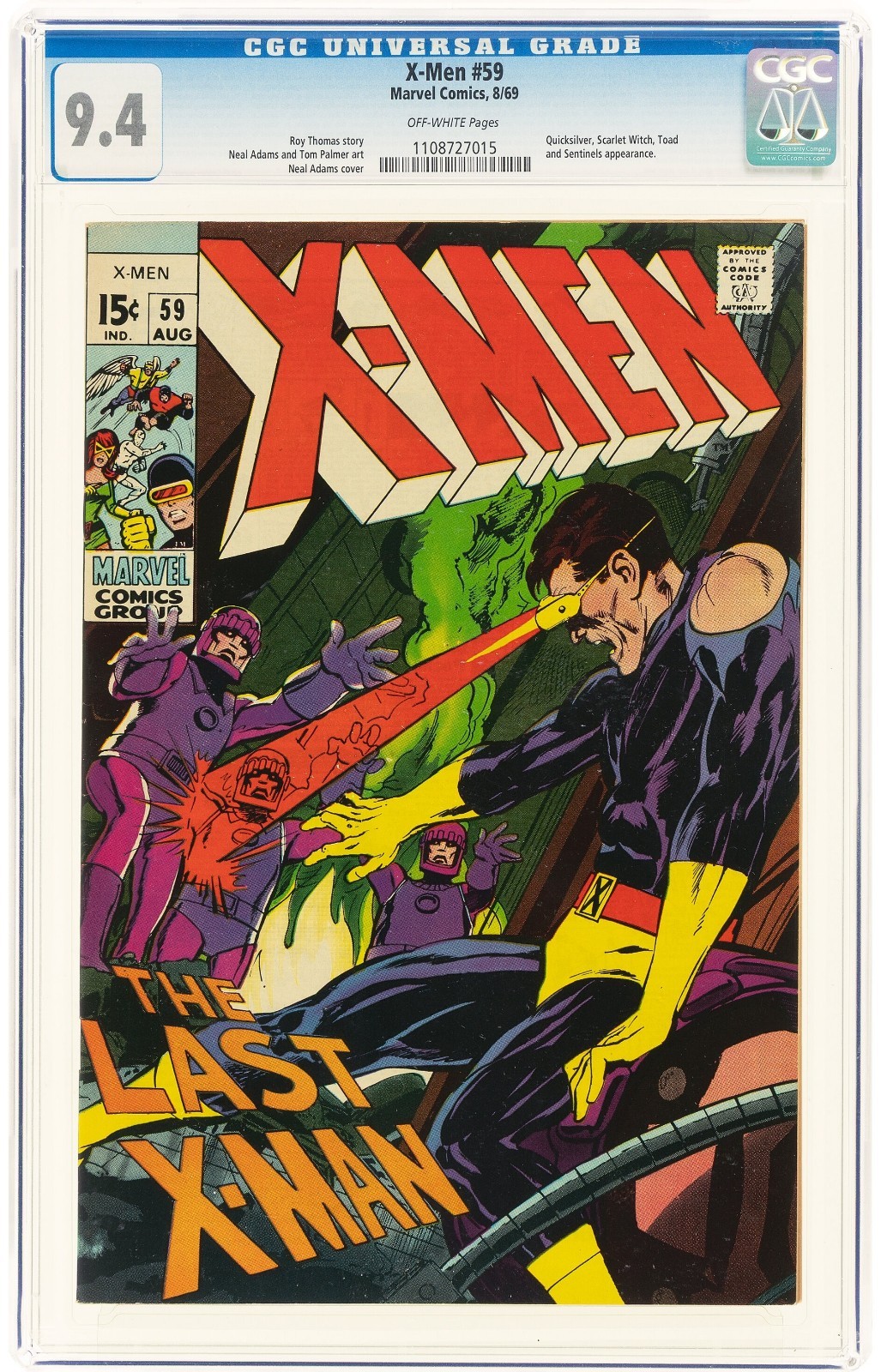 X-Men #59 CGC Graded 9.4 Off-White Pages – Marvel Comics 1969