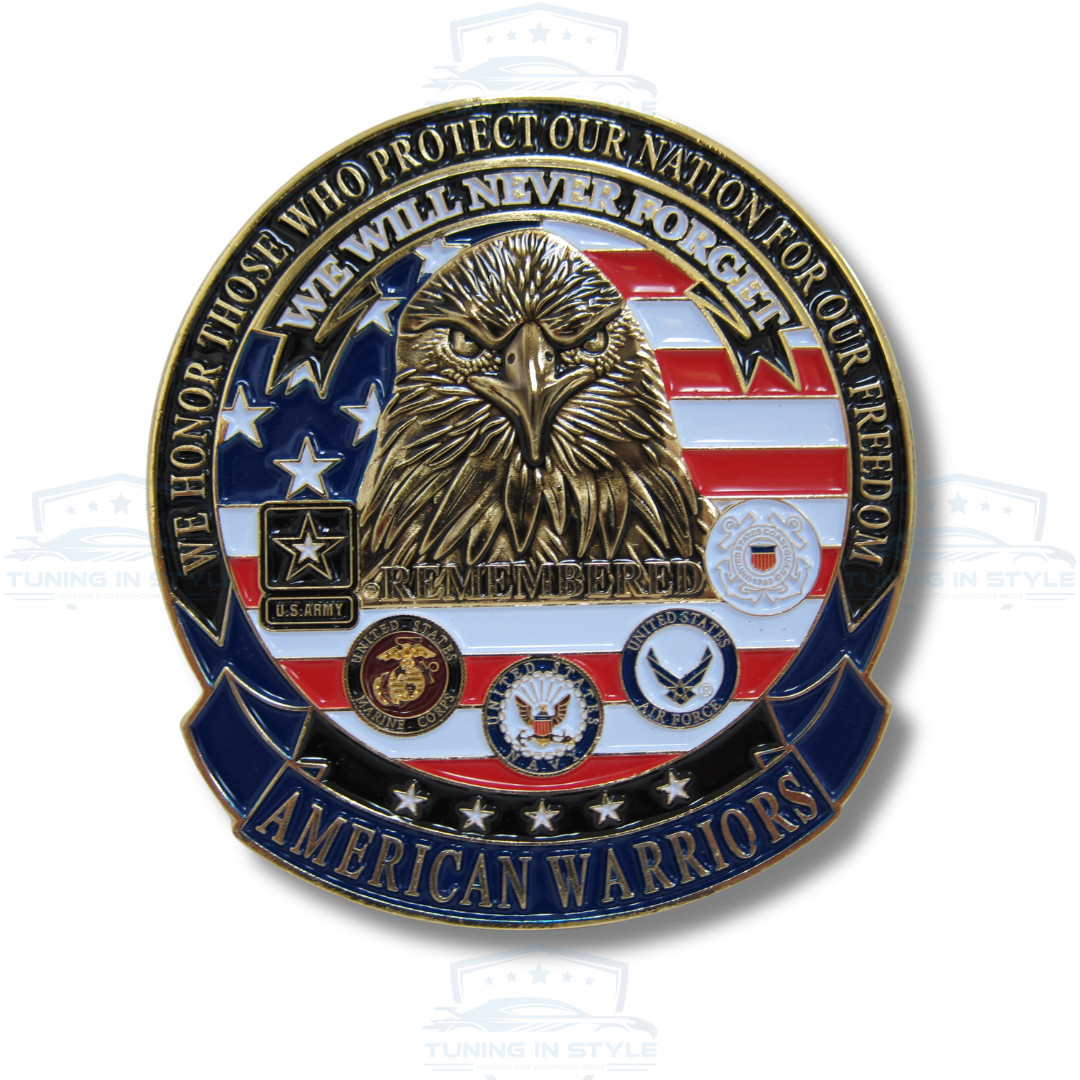 American Warriors Eagle Car Truck Grille Badge Emblem Official Licensed – 3-inch