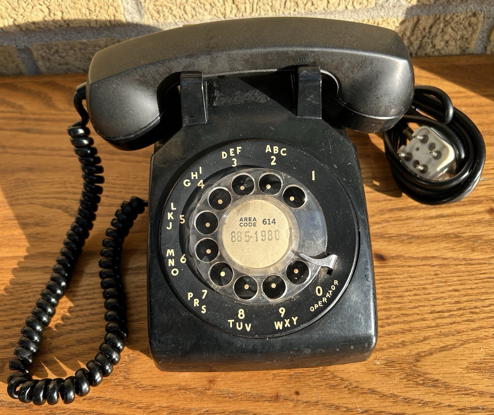 Retro Mid Century Modern 1950’s 1960’s Era Rotary Dial Black Desk Top Telephone.