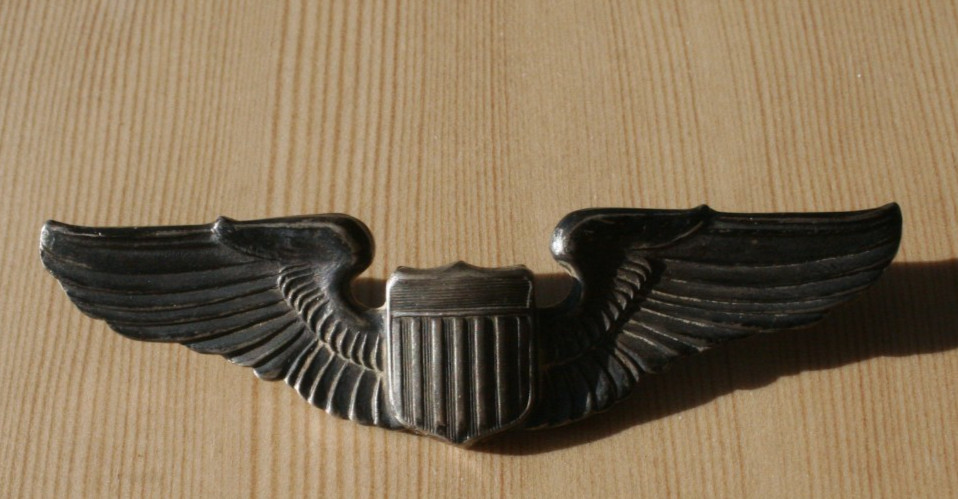 1950’s Vintage US Air Force Pilot 3″ Wings Marked Sterling Clutch Back See Photo