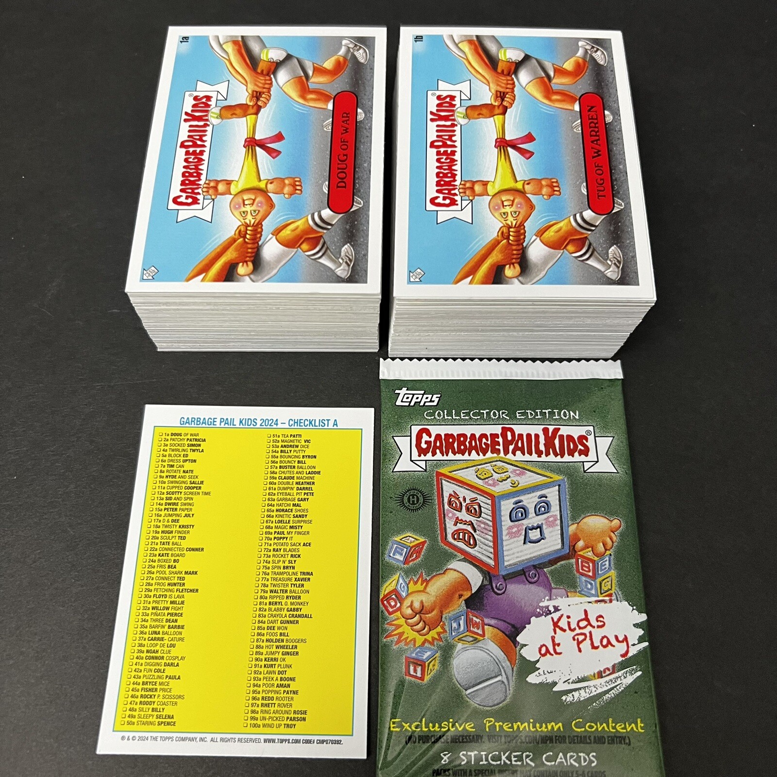 2024 GARBAGE PAIL KIDS KIDS AT PLAY COMPLETE BASE SET 200 STICKER CARDS